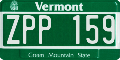 VT license plate ZPP159
