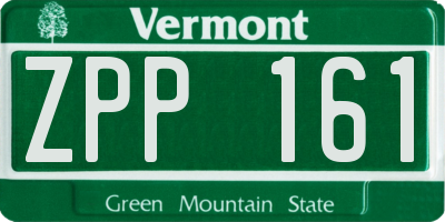 VT license plate ZPP161