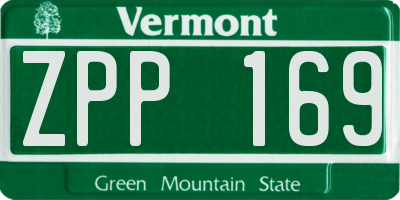 VT license plate ZPP169