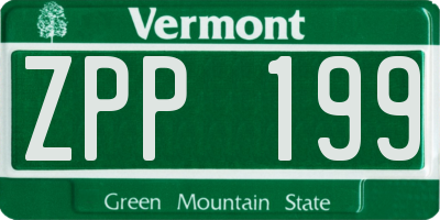 VT license plate ZPP199
