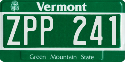 VT license plate ZPP241