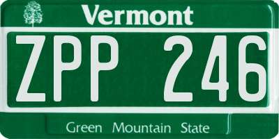 VT license plate ZPP246
