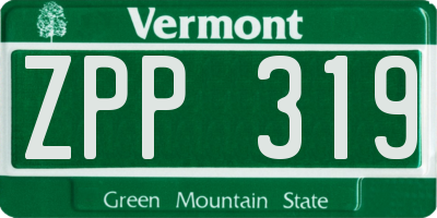 VT license plate ZPP319