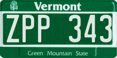 VT license plate ZPP343