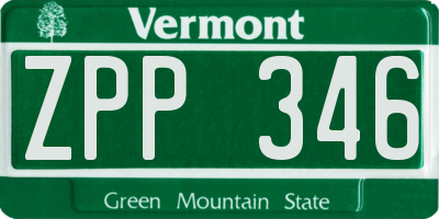 VT license plate ZPP346