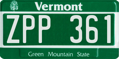 VT license plate ZPP361