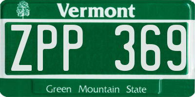 VT license plate ZPP369