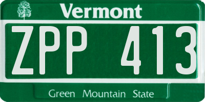 VT license plate ZPP413