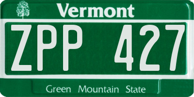 VT license plate ZPP427