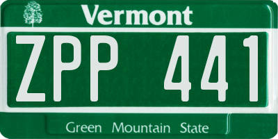 VT license plate ZPP441