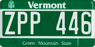 VT license plate ZPP446