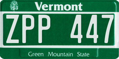 VT license plate ZPP447