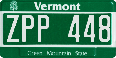 VT license plate ZPP448