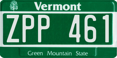 VT license plate ZPP461