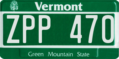 VT license plate ZPP470