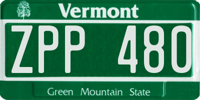 VT license plate ZPP480