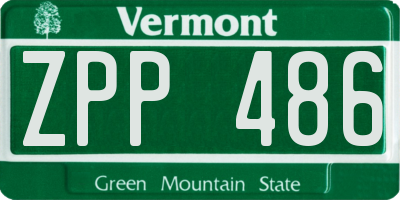 VT license plate ZPP486