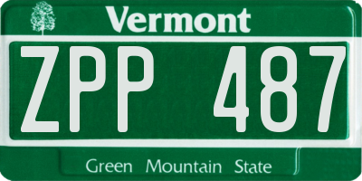 VT license plate ZPP487