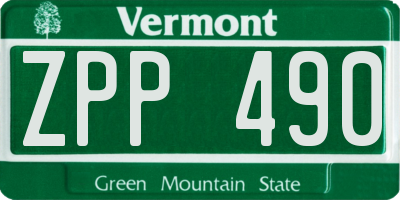 VT license plate ZPP490