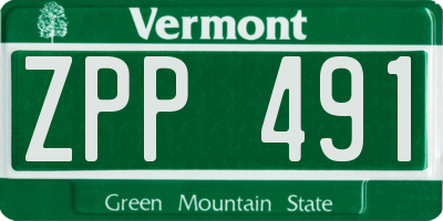 VT license plate ZPP491