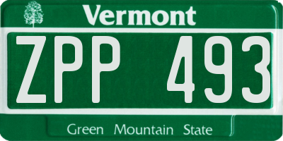 VT license plate ZPP493