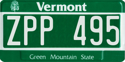 VT license plate ZPP495