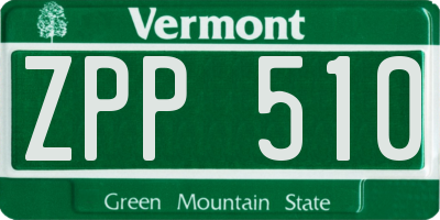 VT license plate ZPP510