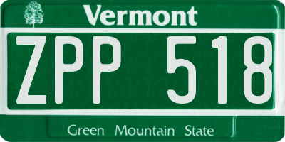 VT license plate ZPP518