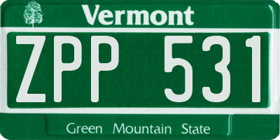 VT license plate ZPP531