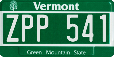 VT license plate ZPP541