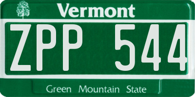 VT license plate ZPP544