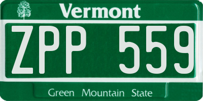 VT license plate ZPP559