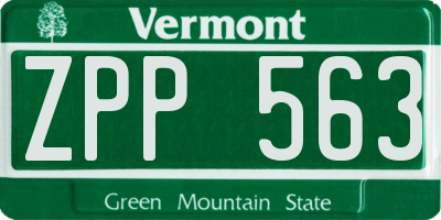 VT license plate ZPP563