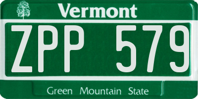VT license plate ZPP579