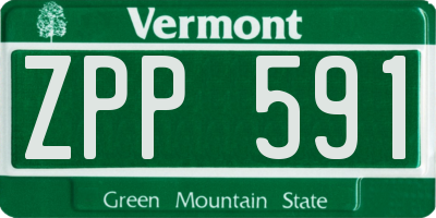 VT license plate ZPP591