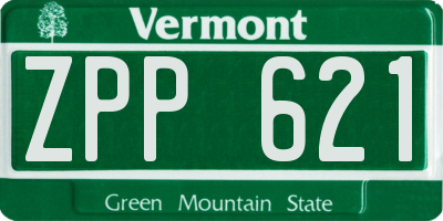 VT license plate ZPP621