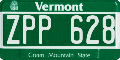 VT license plate ZPP628