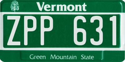 VT license plate ZPP631