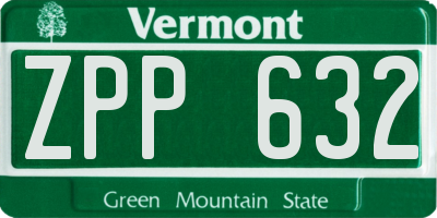 VT license plate ZPP632