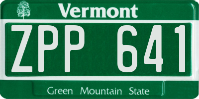 VT license plate ZPP641