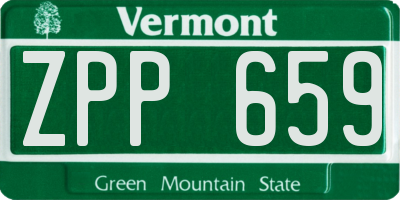 VT license plate ZPP659