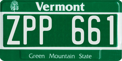 VT license plate ZPP661
