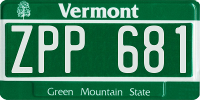 VT license plate ZPP681
