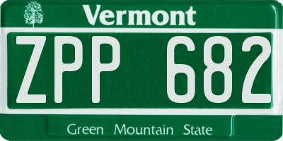 VT license plate ZPP682