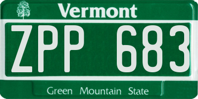 VT license plate ZPP683