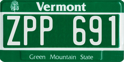 VT license plate ZPP691