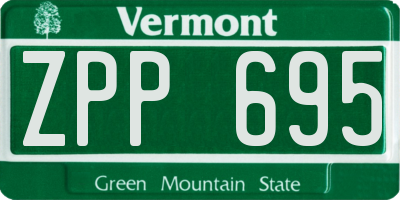 VT license plate ZPP695
