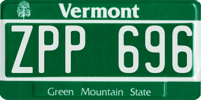 VT license plate ZPP696