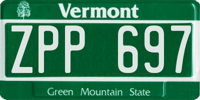 VT license plate ZPP697