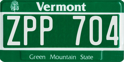 VT license plate ZPP704
